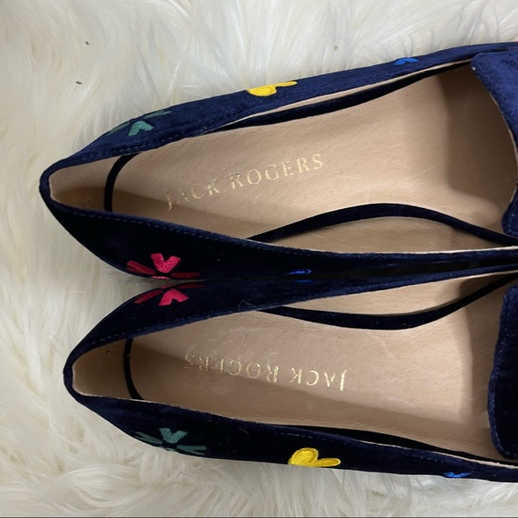Jack Rogers Midnight Multicolor Embroidered Kennedy Velvet Loafers Size 11 - Picture 4 of 8